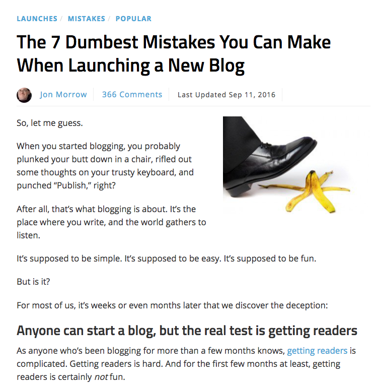 blog launch mistakes